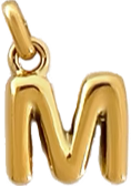 Gold Puff Letter M Charm