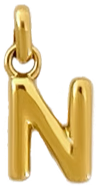 Gold Puff Letter N Charm
