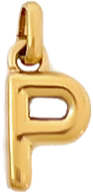 Gold Puff Letter P Charm