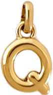 Gold Puff Letter Q Charm