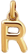 Gold Puff Letter R Charm