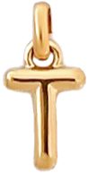 Gold Puff Letter T Charm