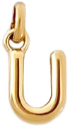 Gold Puff Letter U Charm
