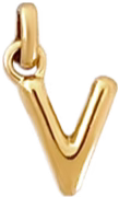 Gold Puff Letter V Charm
