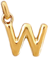 Gold Puff Letter W Charm