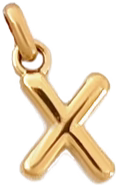 Gold Puff Letter X Charm