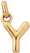 Gold Puff Letter Y Charm