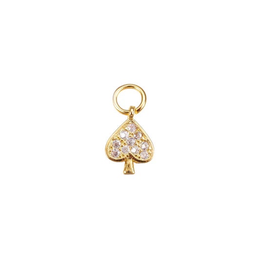 Gold Shimmer Spade Cubic Zirconia Charm