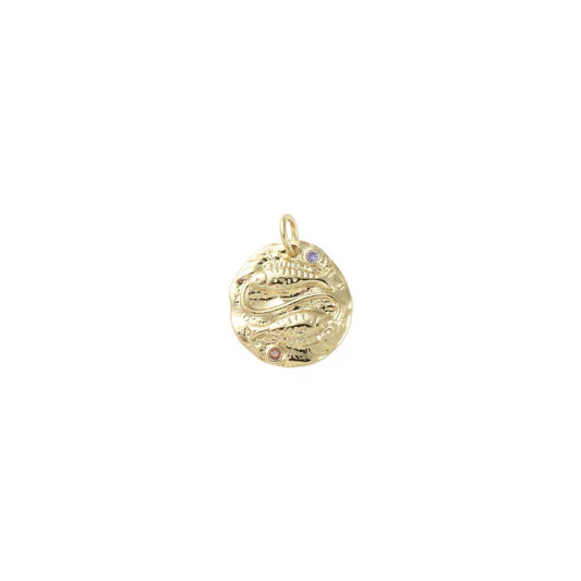 Gold Snake Coin Disc Charm