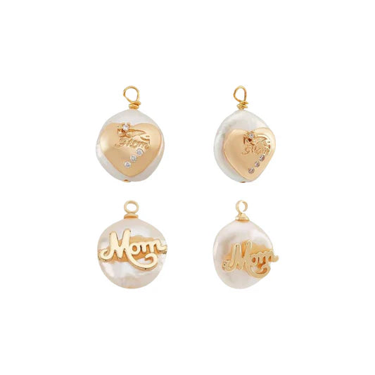 Pearl Mom Heart Charm