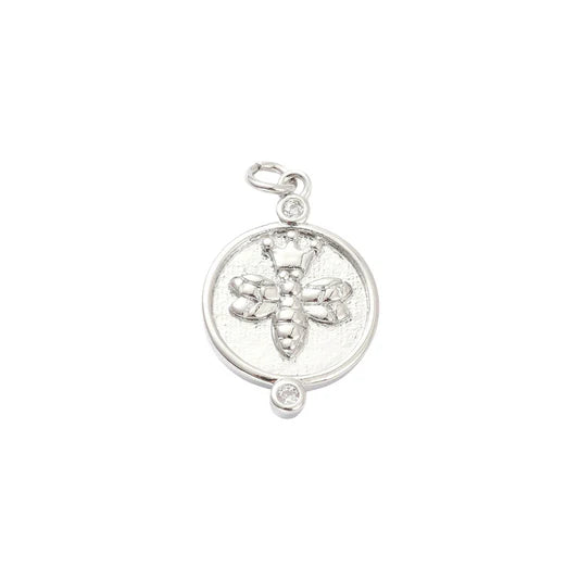 Silver Bee Coin Charm