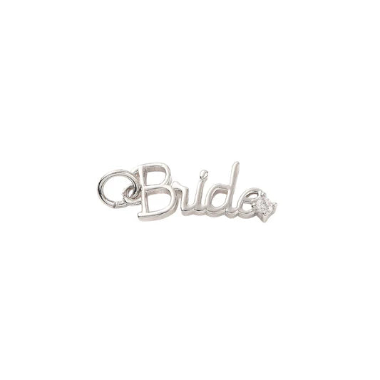 Silver Bride Script Charm