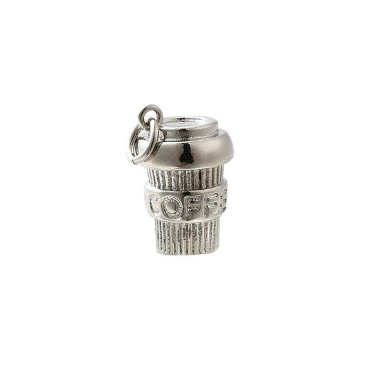 Silver Coffee Cup Charm