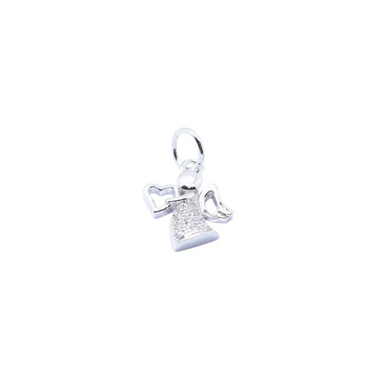 Silver Crystal Angel Charm