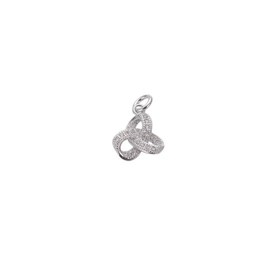 Silver Crystal Celtic Trinity Knot Charm