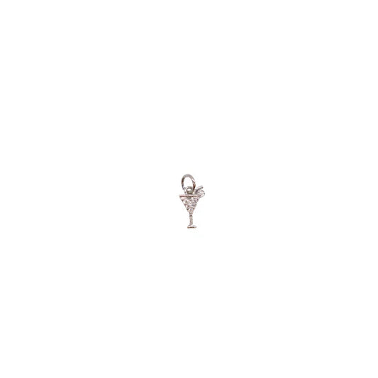 Silver Crystal Cocktail Martini Glass Charm