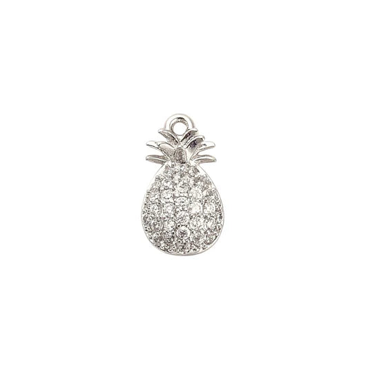 Silver Crystal Pineapple Charm