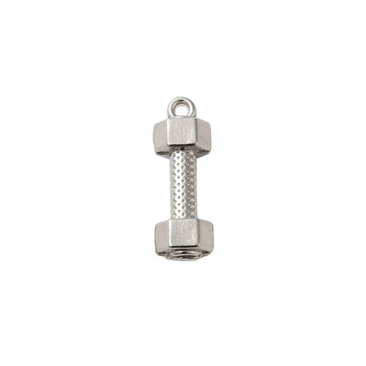 Silver Dumbbell Charm
