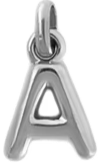 Silver Puff Letter A Charm