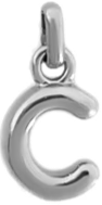 Silver Puff Letter C Charm