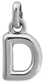 Silver Puff Letter D Charm