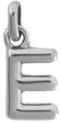 Silver Puff Letter E Charm