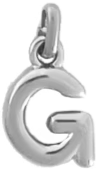 Silver Puff Letter G Charm