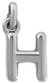 Silver Puff Letter H Charm