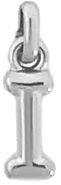 Silver Puff Letter I Charm