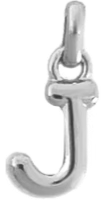 Silver Puff Letter J Charm