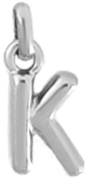 Silver Puff Letter K Charm