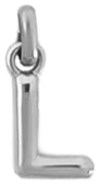 Silver Puff Letter L Charm