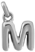 Silver Puff Letter M Charm