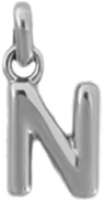 Silver Puff Letter N Charm