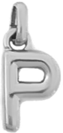 Silver Puff Letter P Charm