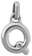 Silver Puff Letter Q Charm