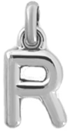 Silver Puff Letter R Charm