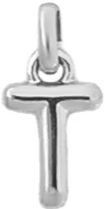 Silver Puff Letter T Charm