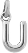 Silver Puff Letter U Charm