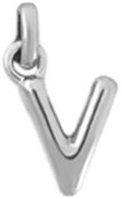 Silver Puff Letter V Charm