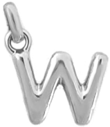 Silver Puff Letter W Charm