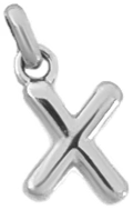 Silver Puff Letter X Charm
