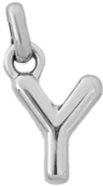 Silver Puff Letter Y Charm