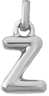 Silver Puff Letter Z Charm