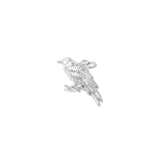 Silver Raven Bird Charm