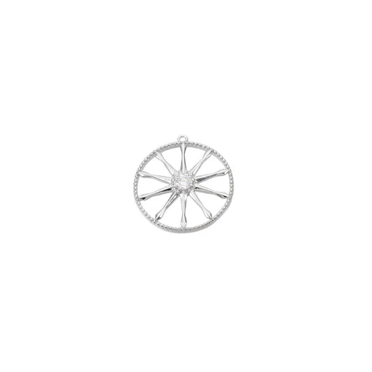 Silver Stellar Flare Cubic Zirconia Charm