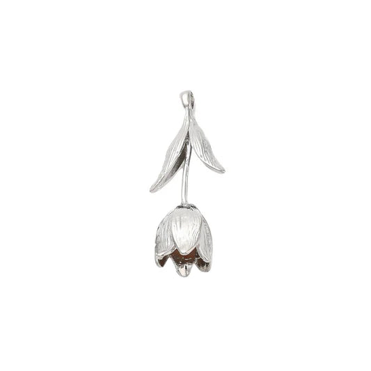 Silver Tulip Flower Charm
